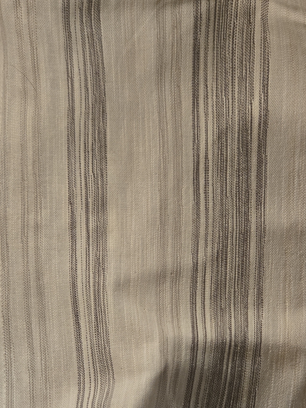 Threshold Striped Curtain Panel in Cream and Gray - Picture 3 of 15